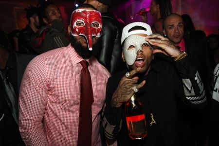 The Game and Kid Ink pose for a quick photo.