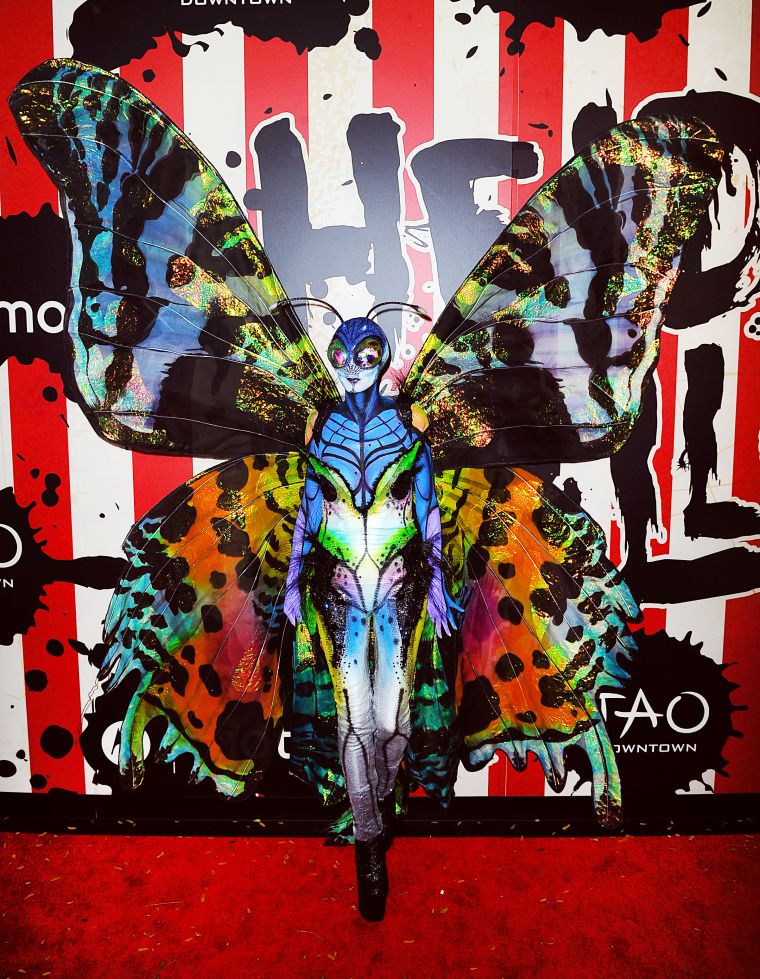 Heidi Klum is unrecognizable as a butterfly.