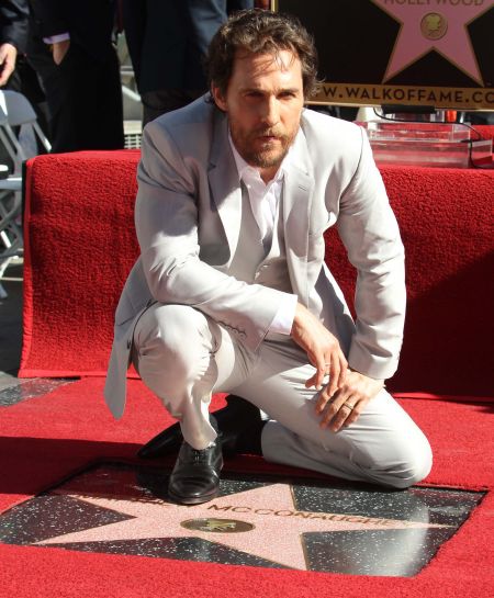 Matthew McConaughey gets his star on the Hollywood Walk Of Fame along Hollywood Boulevard in Hollywood, CA.