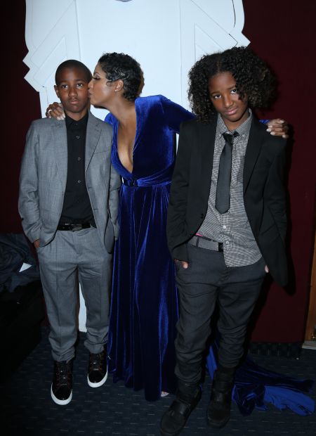 As she poses with her sons as they arrive at the 24th Annual NAACP Theater Awards at the Saban Theatre in Los Angeles, Toni Braxton proves even that international music stars can be uncool parents.