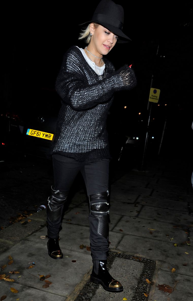 Rita Ora was seen returning home after a long day in the studio in London.