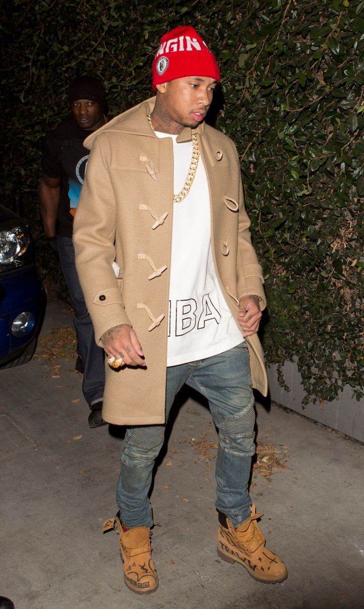 Kylie’s boyfriend Tyga was seen arriving at Hooray Henry’s Nightclub in West Hollywood, CA.