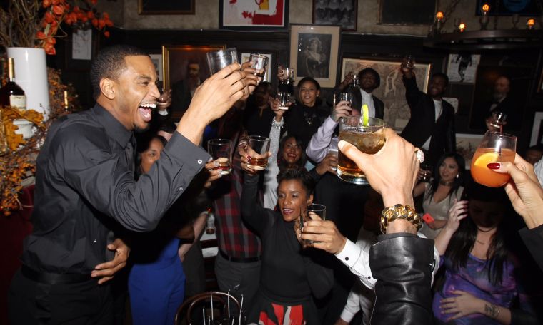 Trey Songz got very turned up while toasting with Hennessy V.S. at his 30th birthday dinner last night.