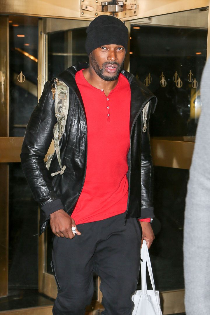 Hot model Tyson Beckford was spotted leaving the NBC studios in NYC.