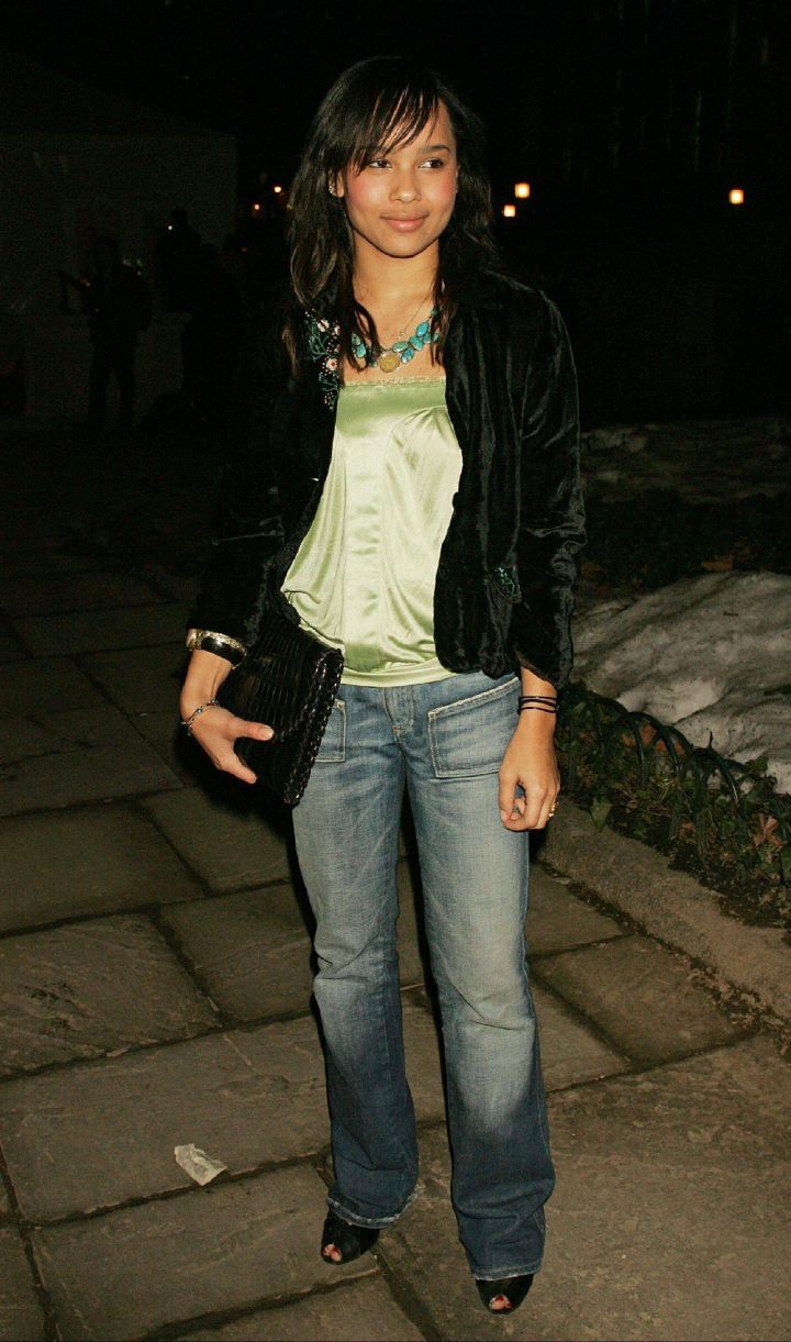Zoe rocks flare jeans in 2005.
