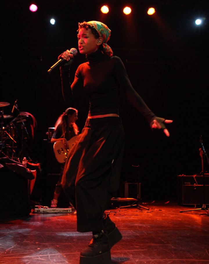 Keep it cool. Willow Smith shows off her sense of style while performing on the Enter The Void Tour.