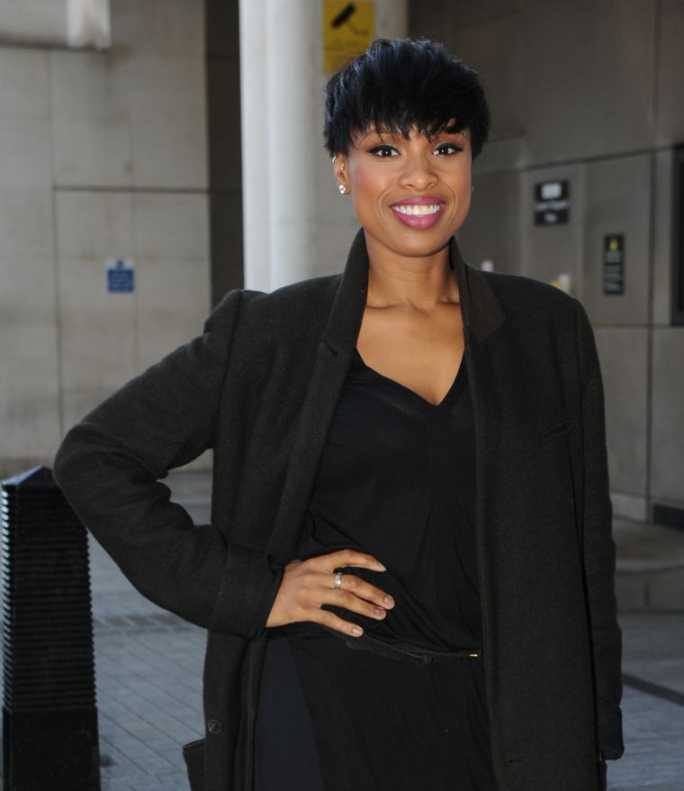 Jennifer Hudson was all smiles at the BBC Radio 1 studios.