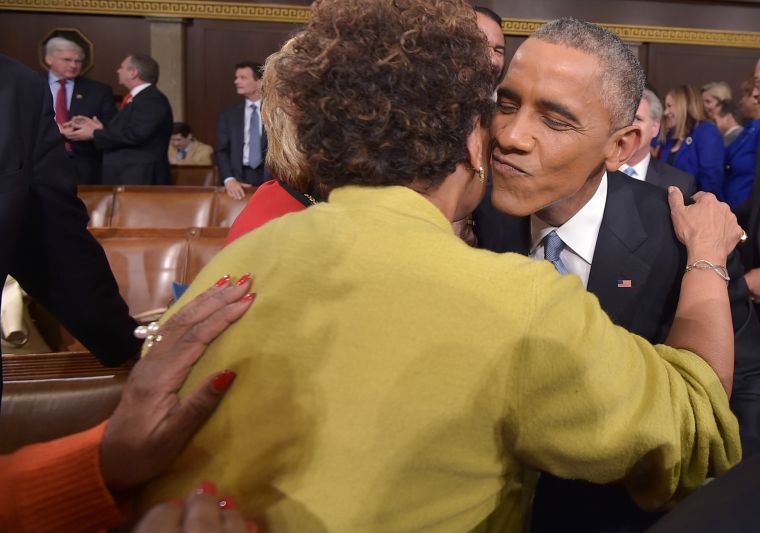 Obama made sure to greet most of his supporters before and after his speech.