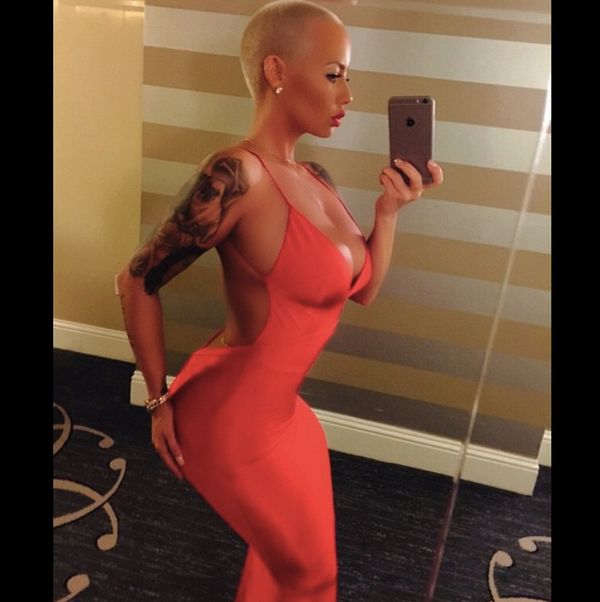 Amber Rose shows off her amazing curves.