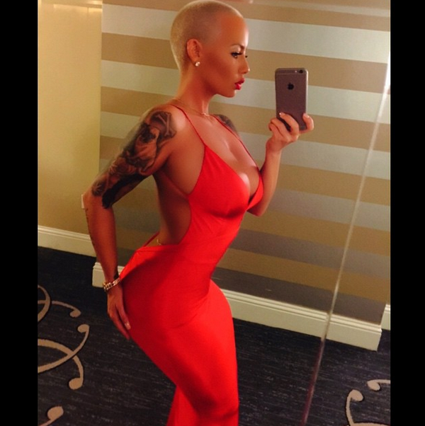 Amber Rose shows off her amazing curves.