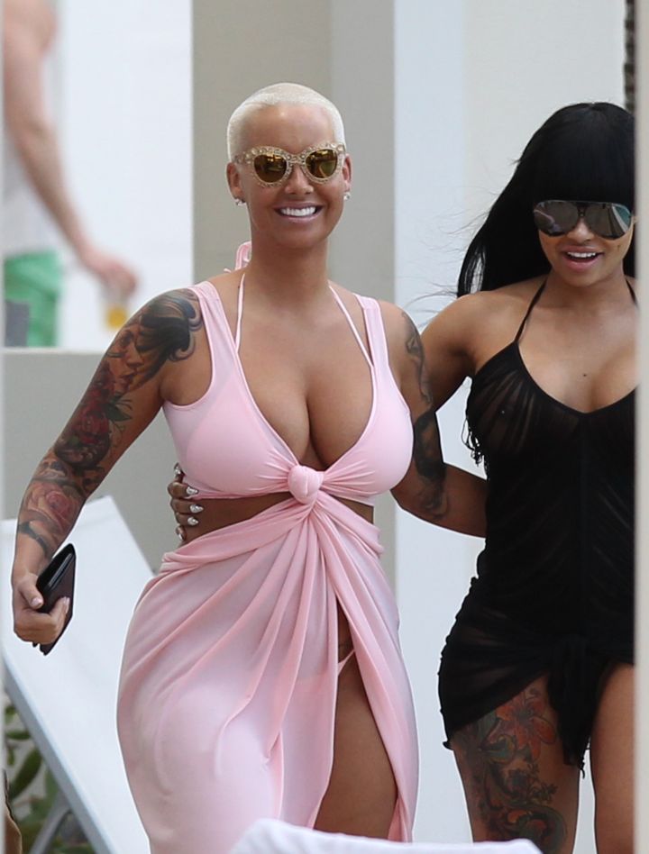Amber Rose and Blac Chyna have some fun in the sun on Miami Beach.