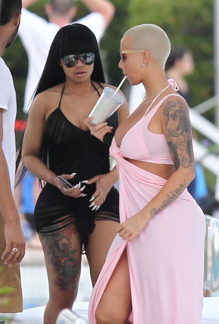 Amber Rose and Blac Chyna have some fun in the sun on Miami Beach.
