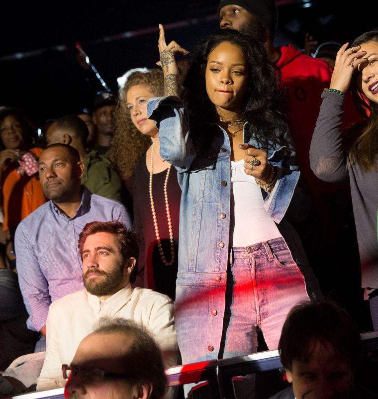 Rihanna gets her groove on.