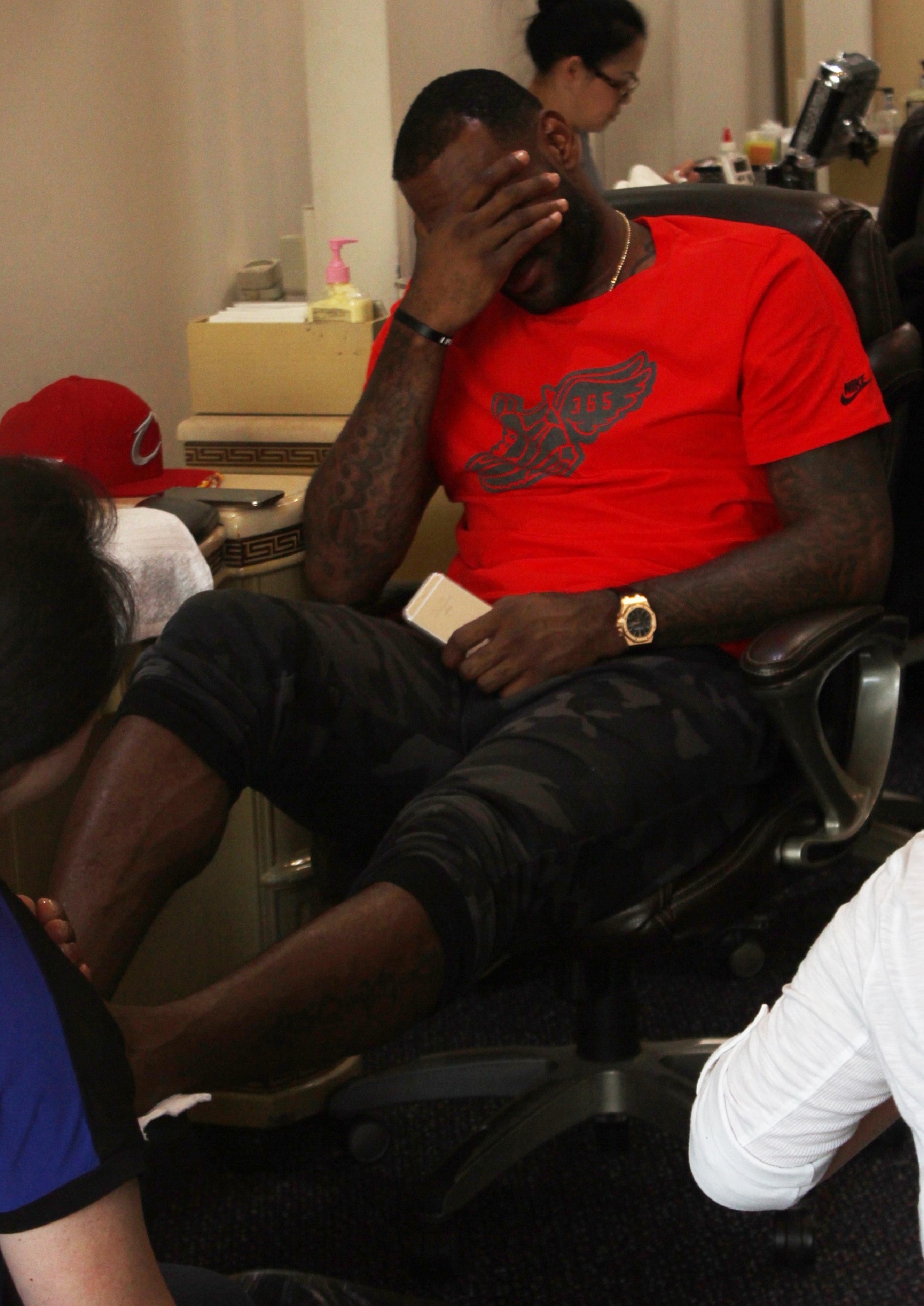 LeBron James pedicure in Beverly Hills