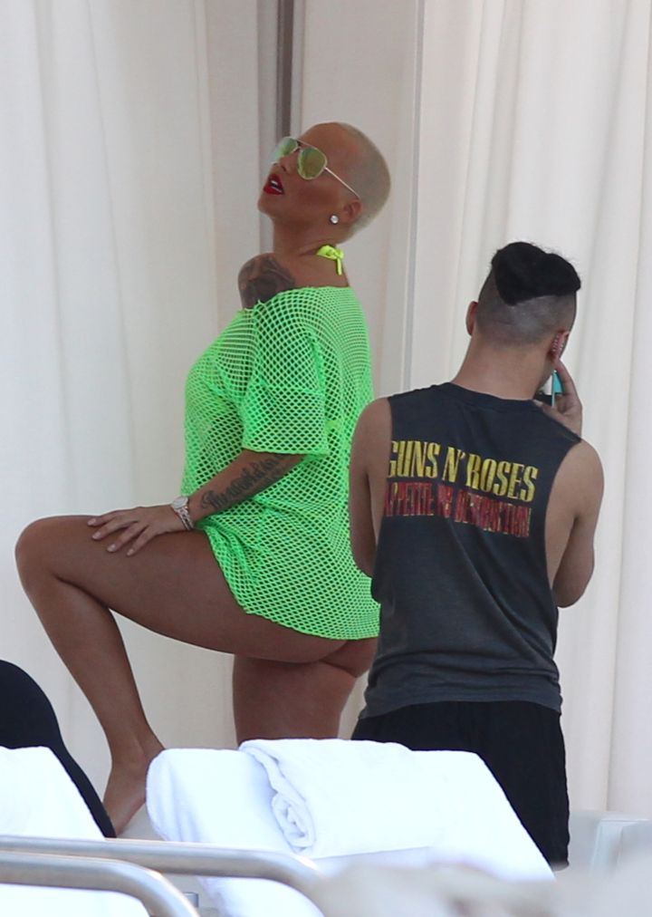 Amber Rose shows off her figure for the paps.
