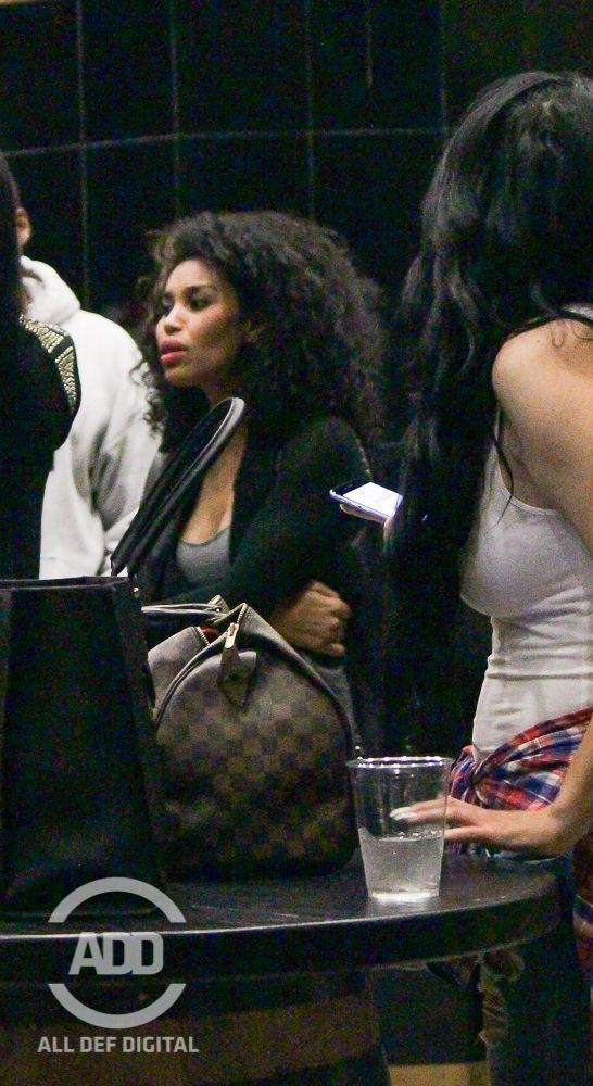 V Stiviano, sans visor, meant serious business while leaving the show.
