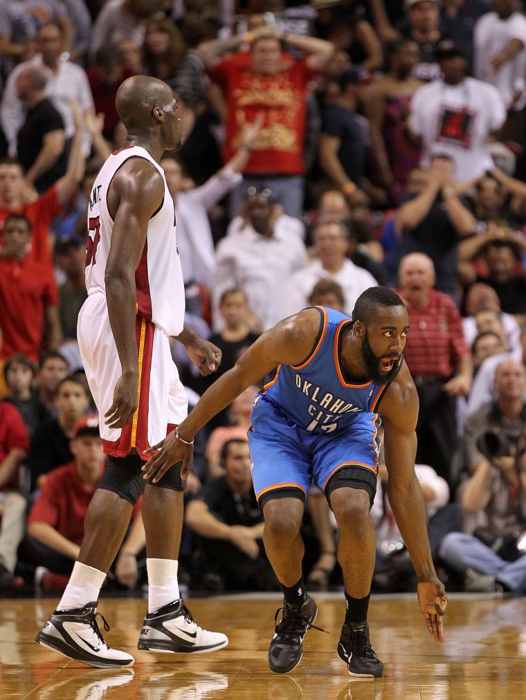 James Harden makes it hard to watch for Miami Heat fans, 2011. Four years later, 2015 MVP front runner.