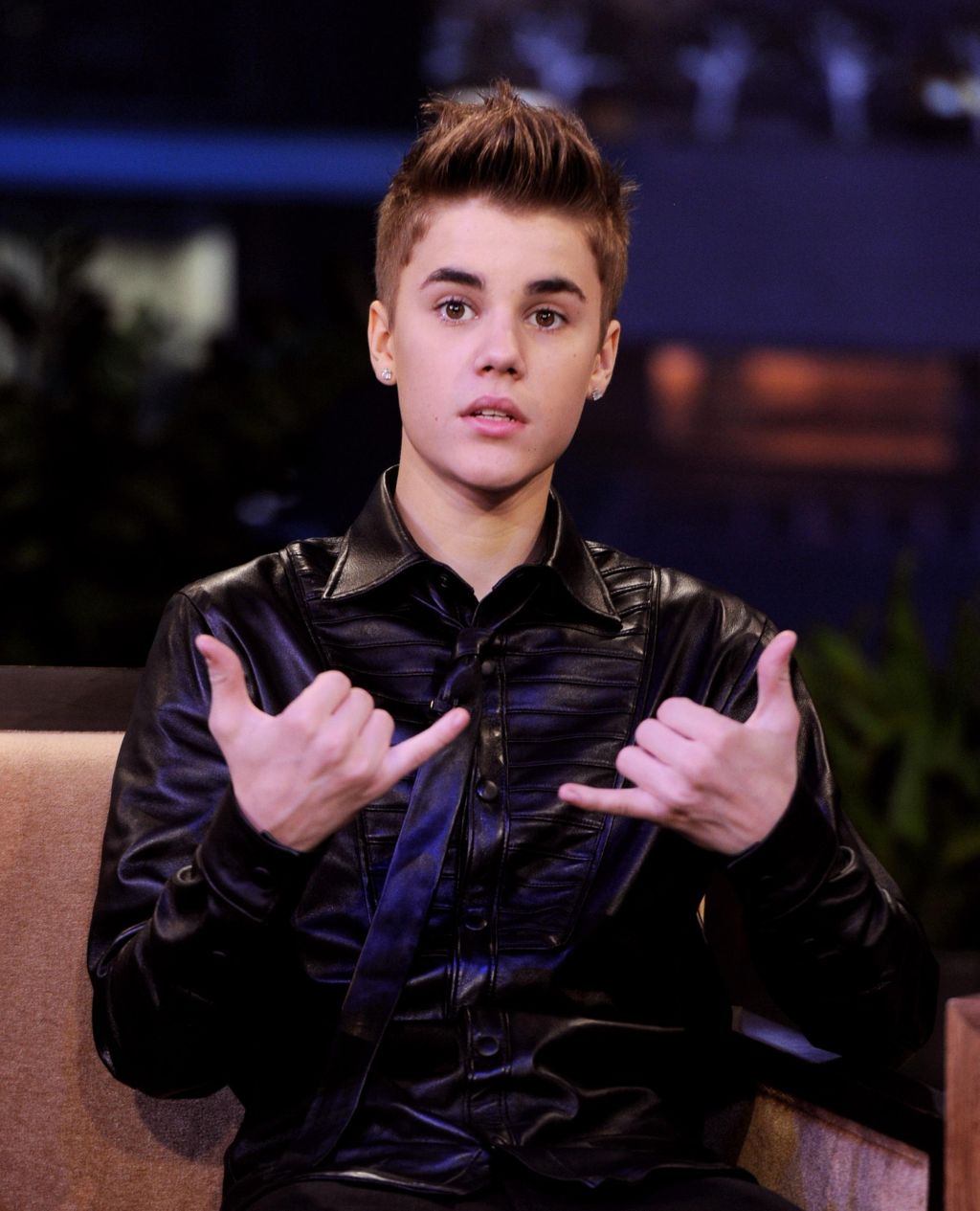 Justin Bieber And David Freese On 'The Tonight Show With Jay Leno'