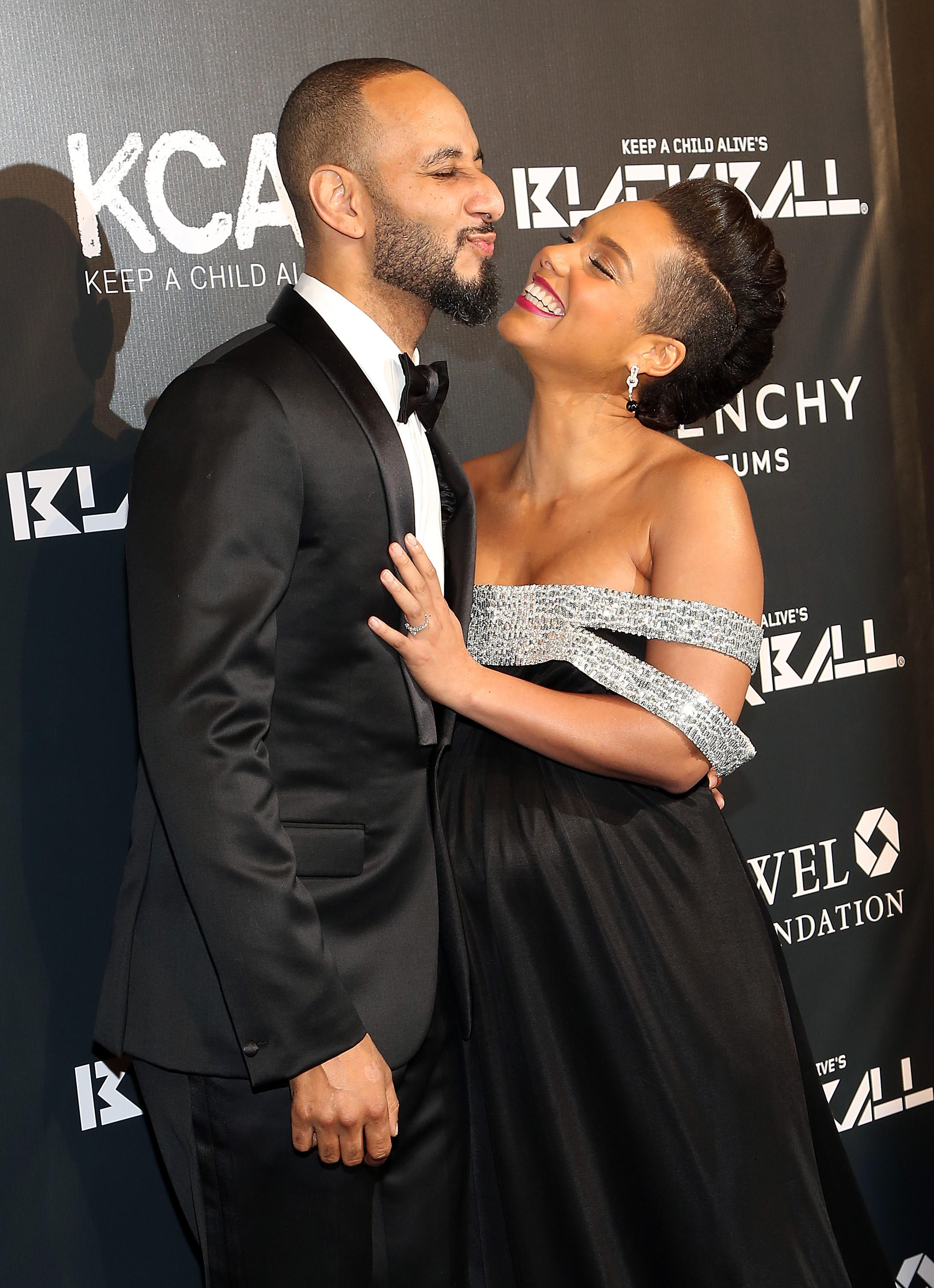 Pregnant Alicia Keys & Swizz Beatz attend Keep A Child Alive Black Ball