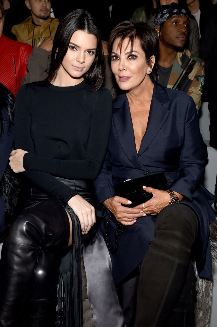 Kendall and Kris Jenner looked fierce in their navy and black best.