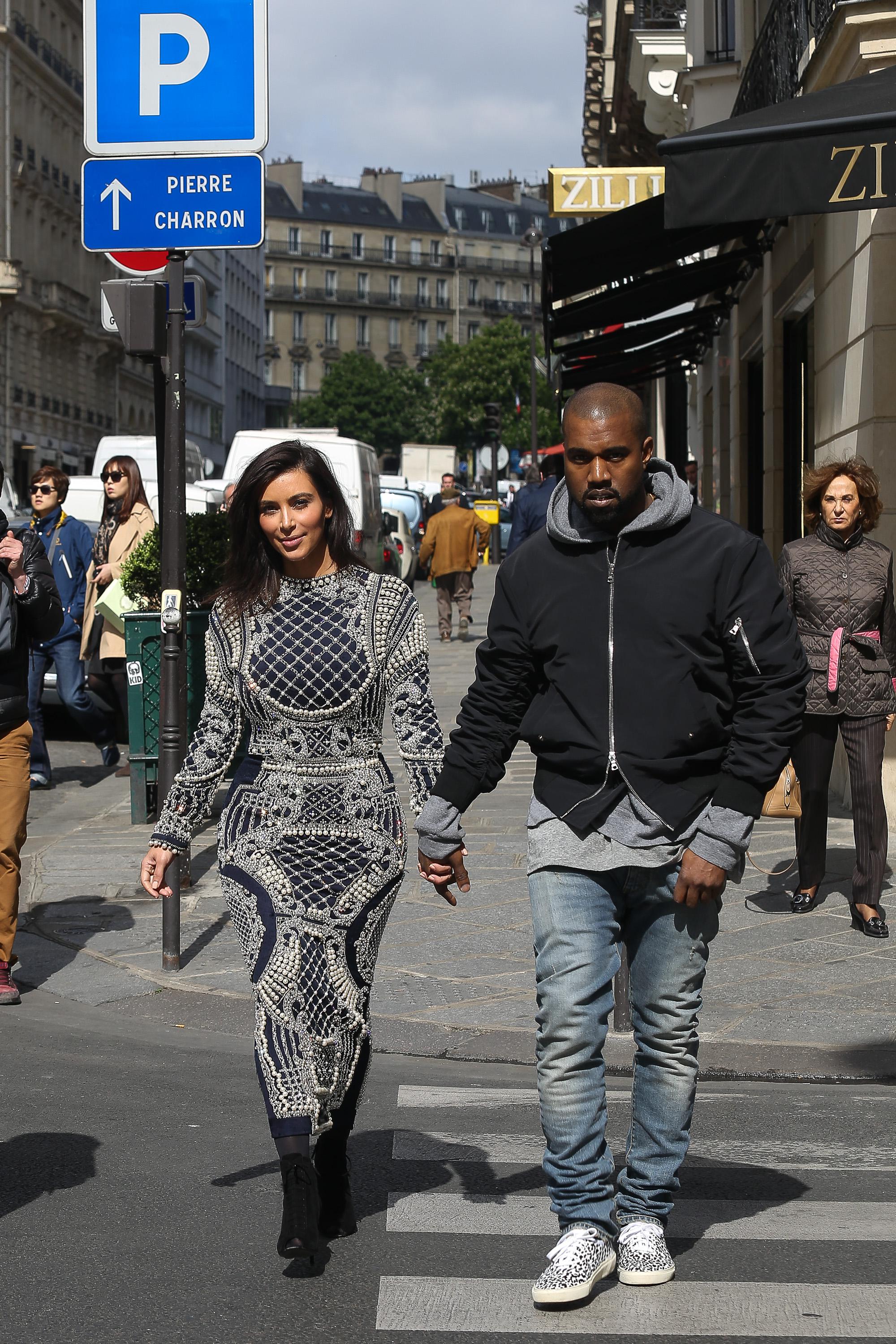 Kim Kardashian And Kanye West Sightings In Paris