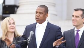 Shawn 'Jay Z' Carter Makes Announcement On the Steps Of City Hall Downtown Los Angeles