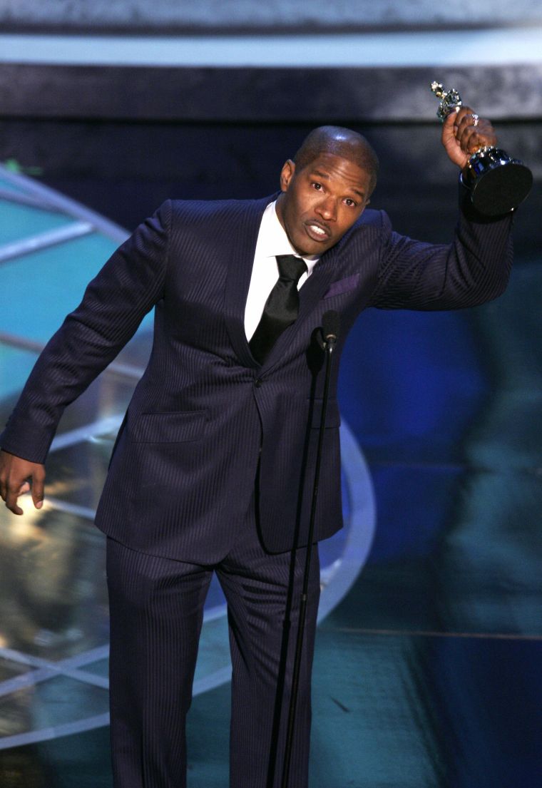 Jamie Foxx also tugged at heartstrings when he accepted his Oscar for his portrayal of Ray Charles in “Ray.”