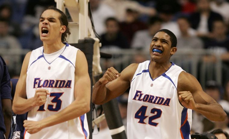Future All-Stars Al Horford & Joakim Noah during another title run, 2005.