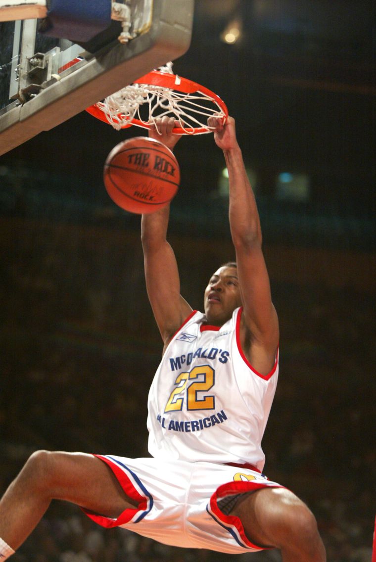 Carmelo Anthony during the 2002 McDonald’s boys High School All America Game at Madison Square Garden.