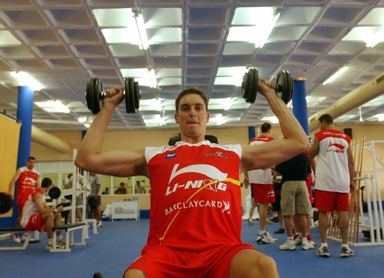 Pau Gasol training for the Athens Olympic Games in San Fernando, South Spain, 2004.
