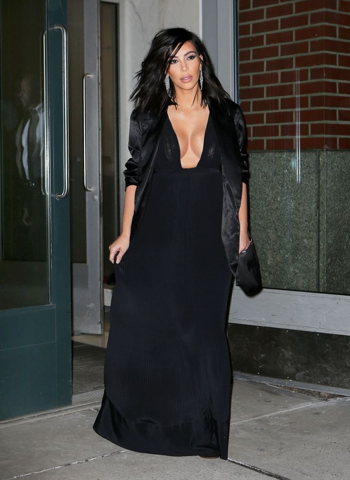 Kim Kardashian makes her way inside.