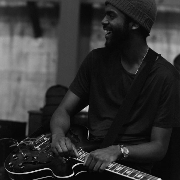 Gary Clark Jr. flaunts his million dollar smile during rehearsals.