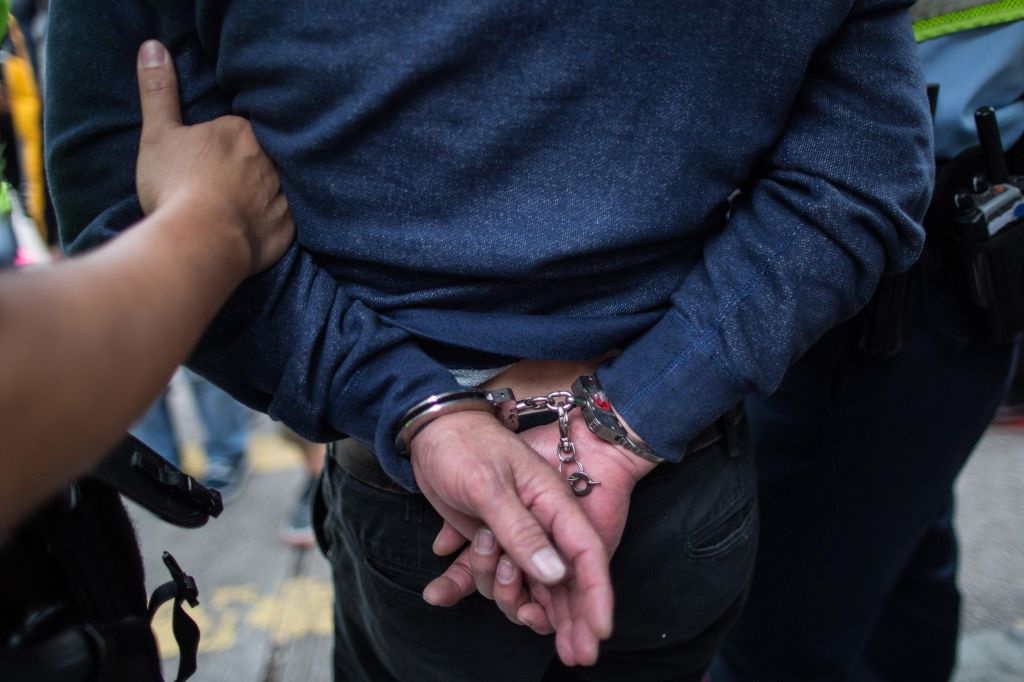 Handcuffed man