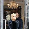 Kim Kardashian bleach blonde hair Kanye West Paris Fashion Week