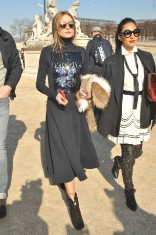 Olivia Palermo arrives at the Carven Fashion Show in Paris