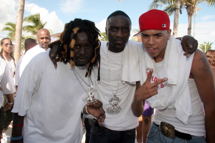 T-Pain, Akon, & Chris Brown At Spring Break.