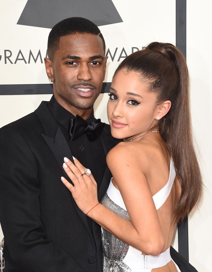 Ariana Grande and Big Sean attend The 57th Annual GRAMMY Awards.