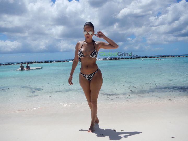 Draya struts her stuff on the beaches of Aruba as she prepares for a new film role.