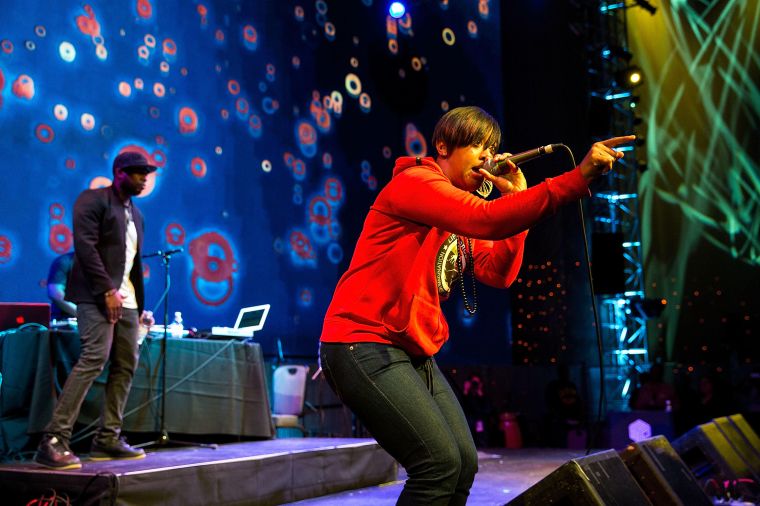 Rapsody's been signed to 9th Wonder's It's A Wonderful World Music Group since 2008. She's also worked with hip-hop greats like Pete Rock, Erykah Badu, Big Daddy Kane, Raekwon, and Phonte. More recently, she's collaborated with multiple artists off TDE: Mac Miller, Raheem DeVaughn, BJ The Chicago Kid, Childish Gambino, and The Cool Kids, some of whom were featured on her 2012 debut album "The Idea Of Beautiful."