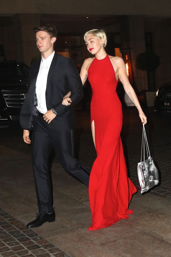 Miley Cyrus and Patrick Schwarzenegger attend pre-Grammy party at Beverly Hilton