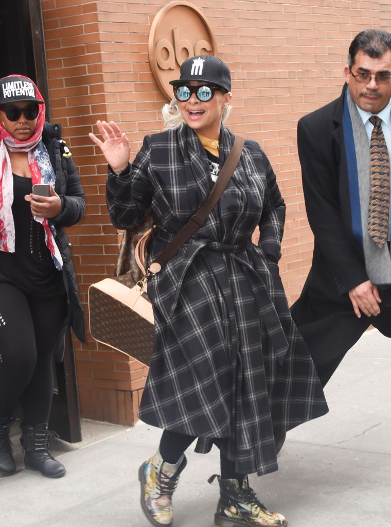 Raven-Symone shows her fans some love outside 'The View' in NYC.