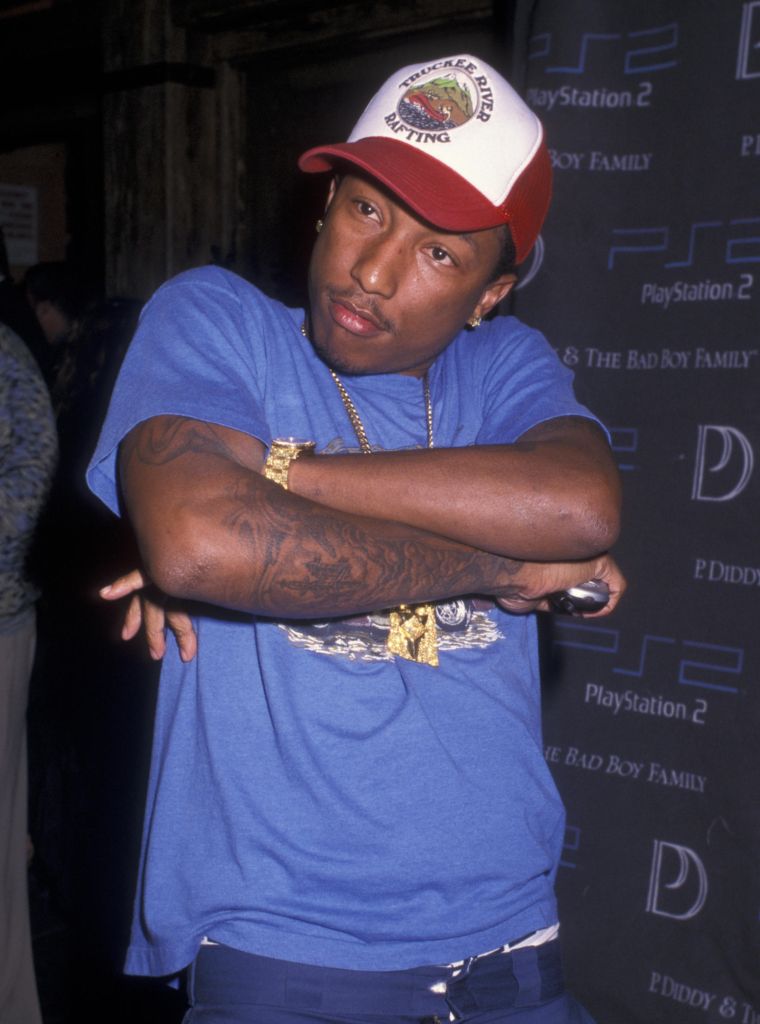 Back in the day, Pharrell's signature style included trucker hats.