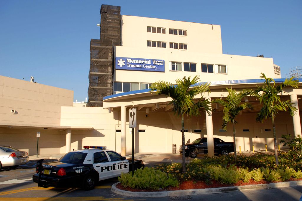 Florida police car at Hollywood Memorial Regional Hospital
