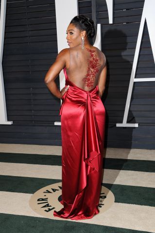 Serena Williams attends the 2015 Vanity Fair Oscar Party