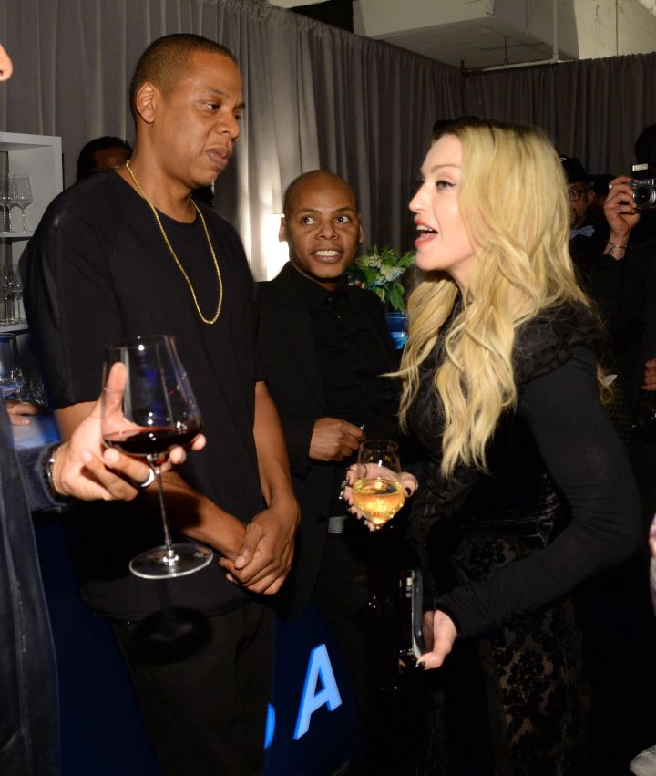 Jay Z has a conversation with Madonna.