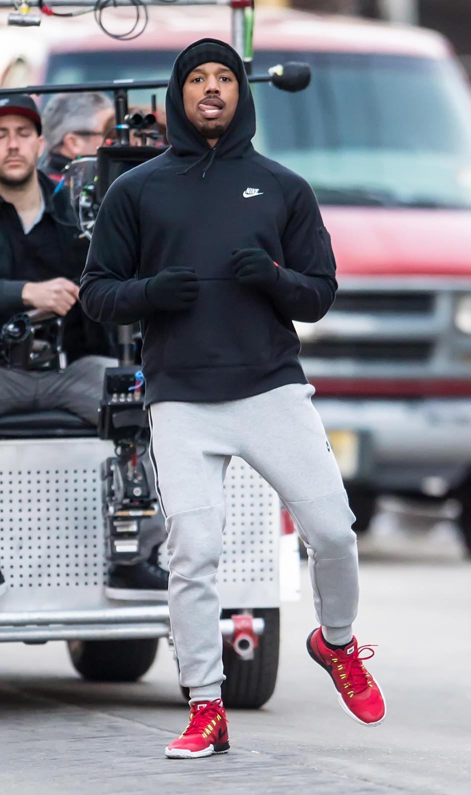 Handsome & Wealthy! Michael B. Jordan is a hunky sight for sore eyes while getting his workout on.