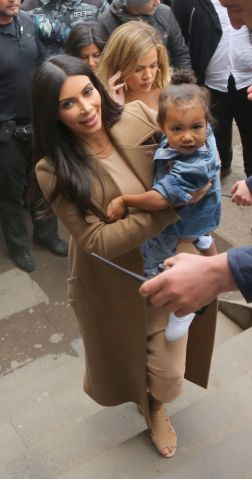 Kim Kardashian holds daughter North in arms as she visits church in Gyumri