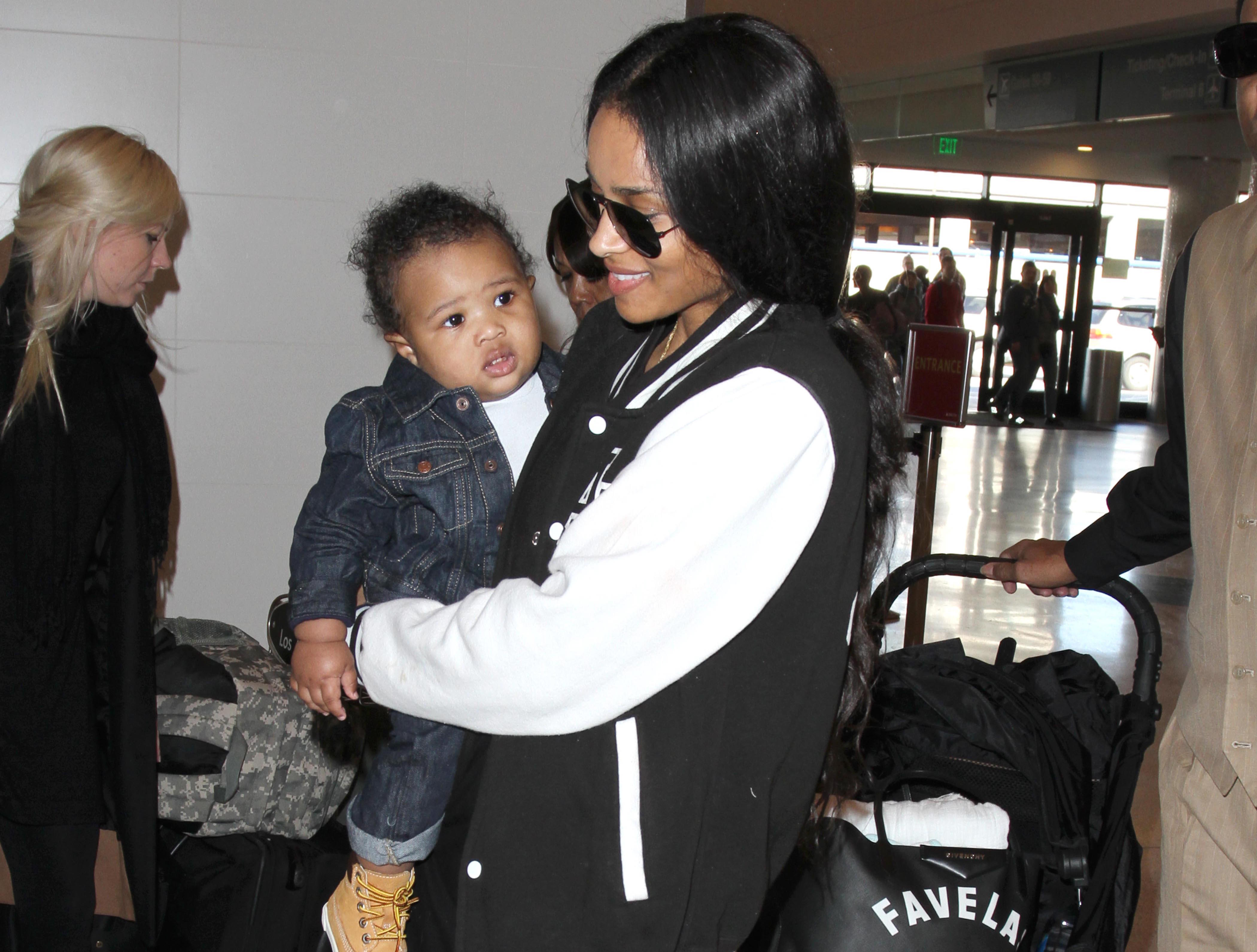 Ciara and baby Future at LAX
