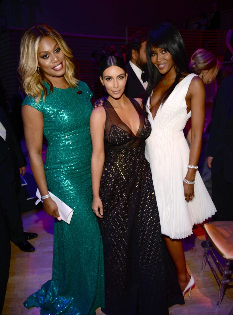 Girl Power! Laverne Cox, Kim, and Naomi Campbell.
