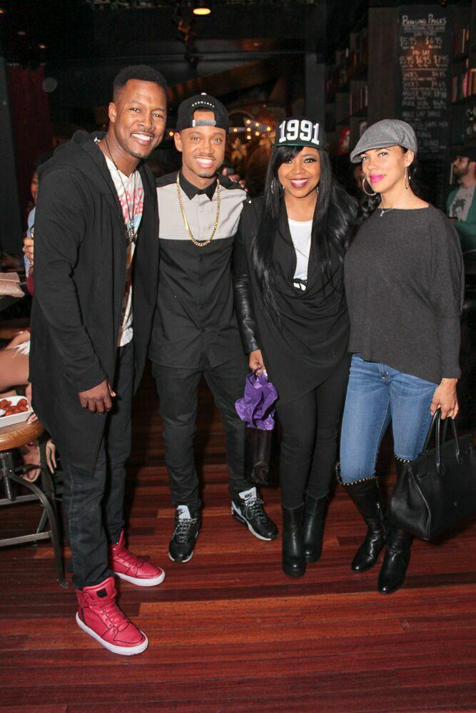 Terrence J took a break from bowling to pose with Flex Anderson.